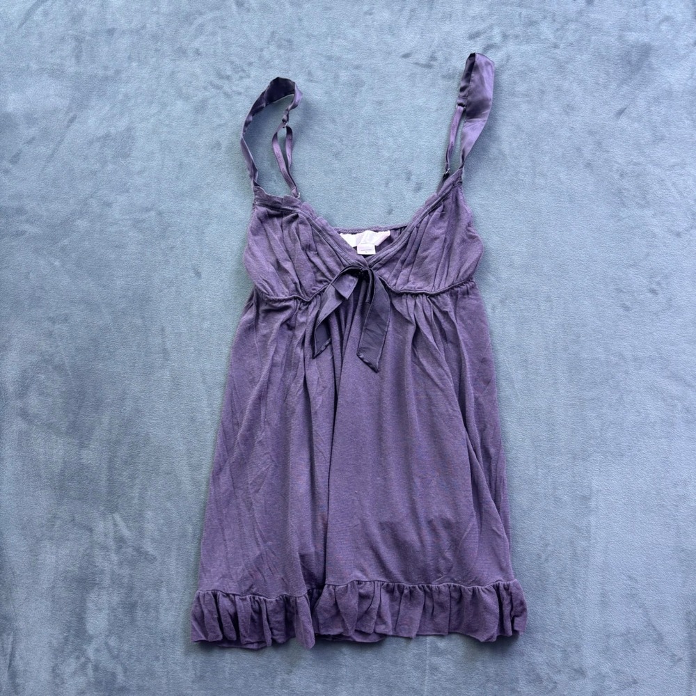 Victoria's Secret Angels Purple Modal Ruffle Babydoll Chemise Large